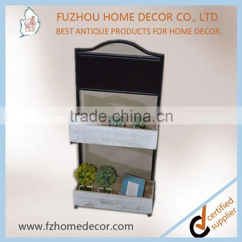 Practial antique photo frame wooden shelf with blackboard for home decoration