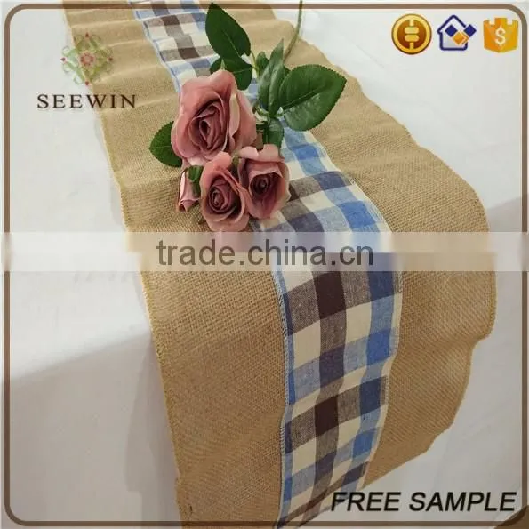 2016 lace pattern burlap table runner