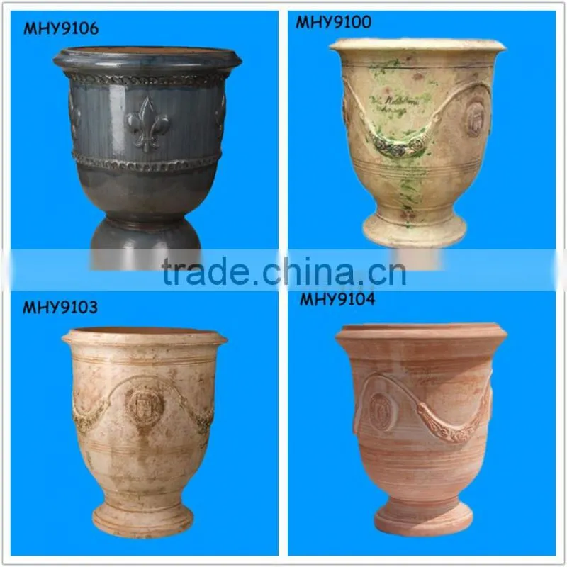 large glazed outdoor terracotta/ceramic plant pots