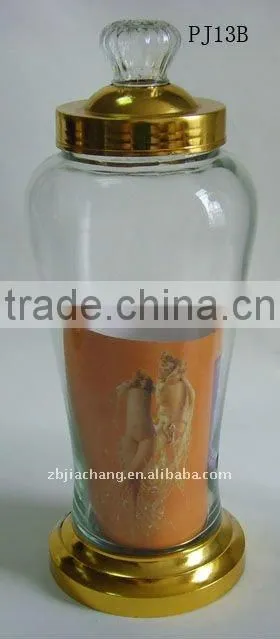 4L glass ginseng bottle with metal rack PJ13B