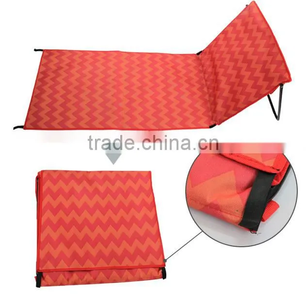 Promotional adjustable folding beach mat with backrest