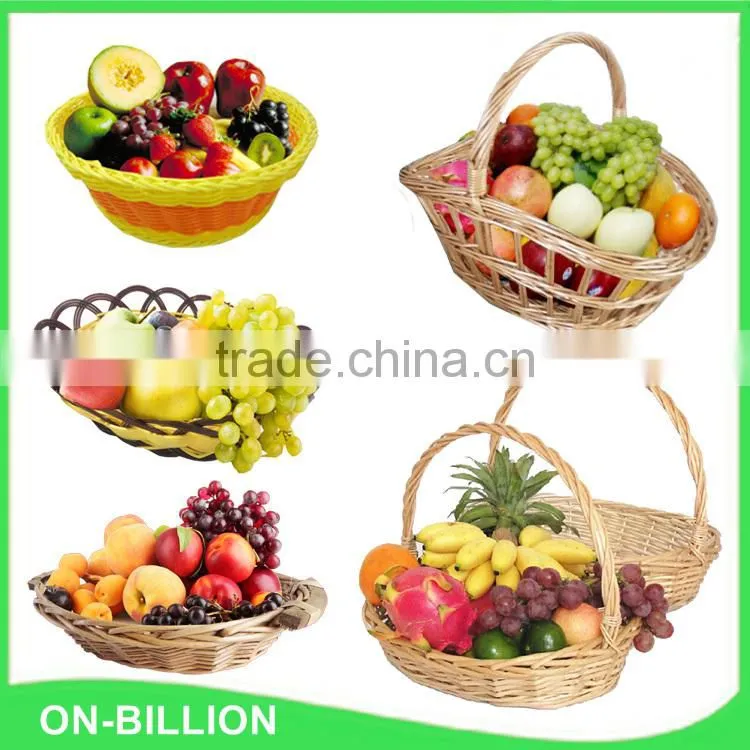 Wholesale empty wicker woven artificial fruit basket