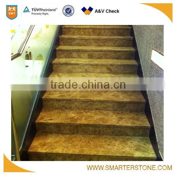 Gold emperador luxurious marble step for house