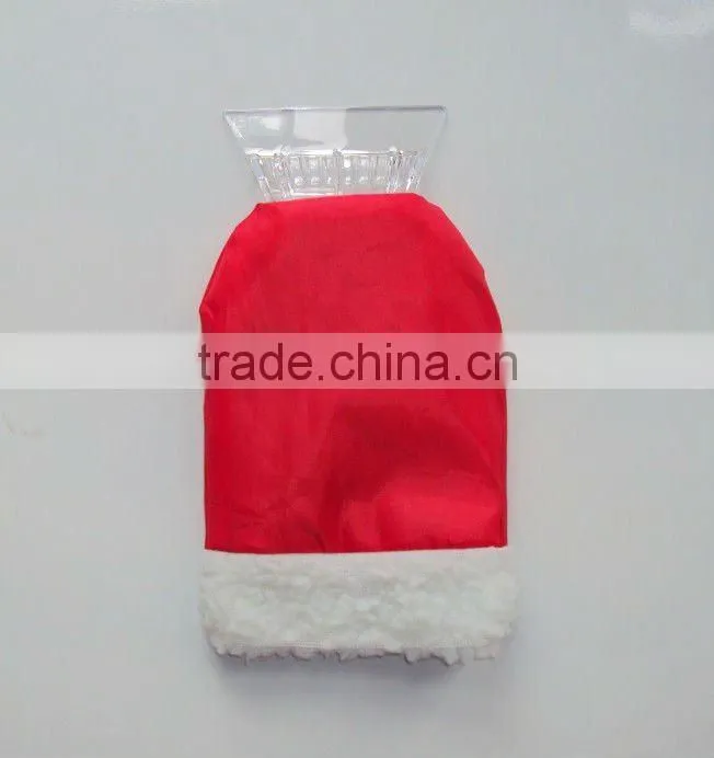 Christmas hat shape ice scraper with glove