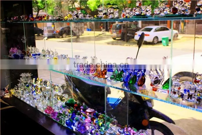 Wholesale double crystal birds with a trunk as customized crystal gifts/crystal wedding table gift for guests
