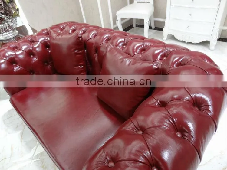 ND2603 popular UK chesterfield cheap leather studded Crystal button tuft antique living room fancy sofa home furniture set