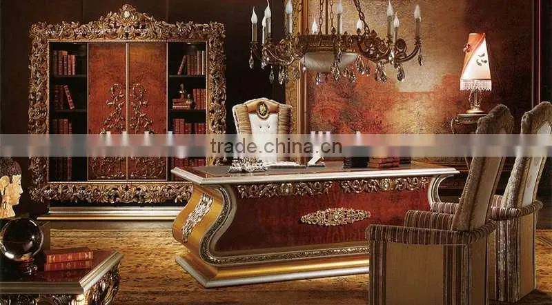 Bisini Luxury Wooden Executive Desk Set, ,Italian Office Desk, Office Chair,Book Cabinet,Luxury Office Furniture,(BF08-0273)