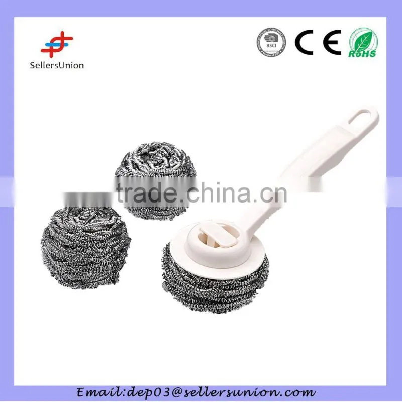 kitchen magic cleaning spiral scourer ball swith handle scrubber