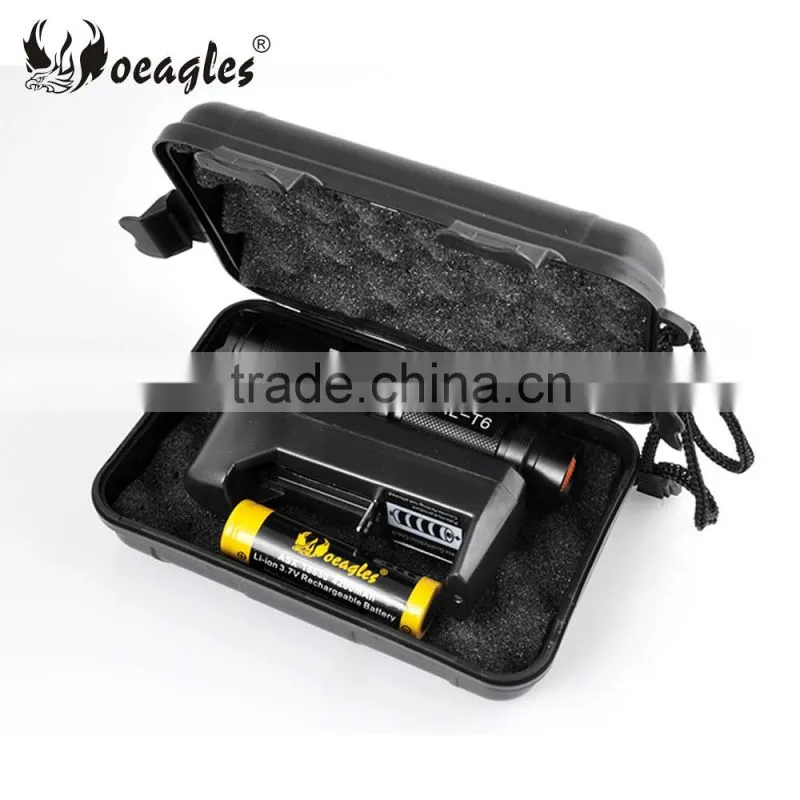 Oeagles White Light T6 Zoomable Mini LED Flashlight torch kit