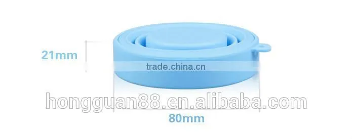 Hongguan silicone collapsible cup with handle,collapsible travel cup,collapsible drinking cup