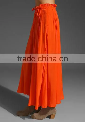 12SK004 Cherry Red Lady pleat fashion skirt,latest design.