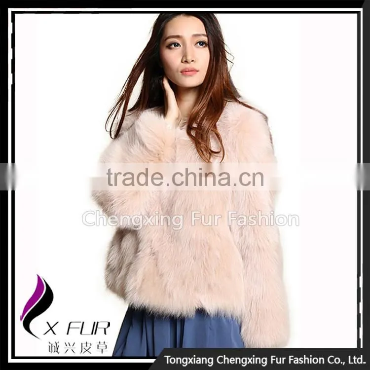 CX-G-A-225A Wholesale Winter Warm Genuine Fox Fur Jacket