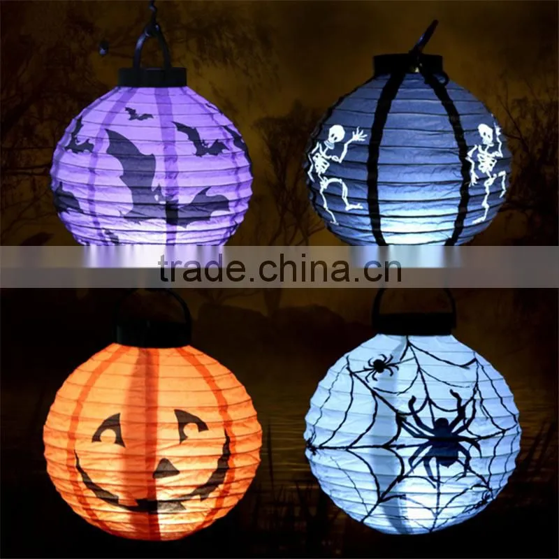 Halloween party supplies handmade paper Pumpkin paper lantern holiday decorative hanging lamp halloween lamp
