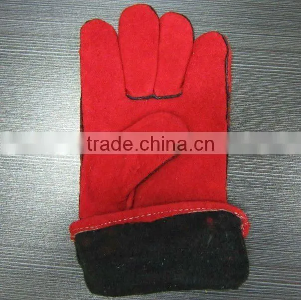 Cheap Long Sleeve Cow Split Leather Welding Gloves