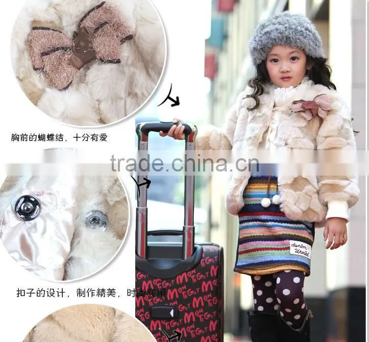 2016 New design clothing of winter white fur dresses for kids girls