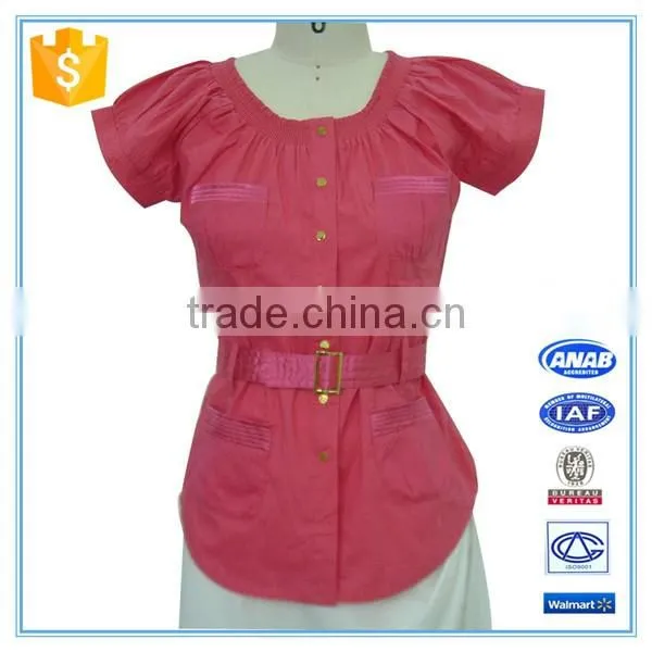 Woman Clothing Summer 2016 Cotton Spandex Shirt Blouse