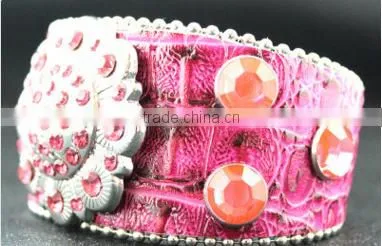 women's luxury leather bracelets 2016 sparkling heart soft leather bracelets high end leather bracelets