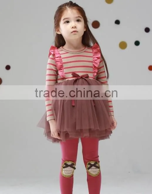 Brand New Girls Stripped dress Children's Long Sleeve spring autumn dress Kids Fashion Clothes baby striped dress
