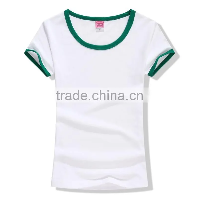 factory new style 95%cotton 5% spandex women's t shirt/custom blank white short sleeve women t-shirts
