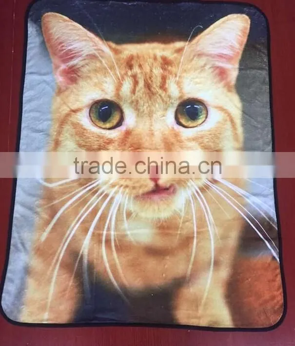 3D Photo Custom Fleece Throw Blanket Printed For Puppy Animal Dogs