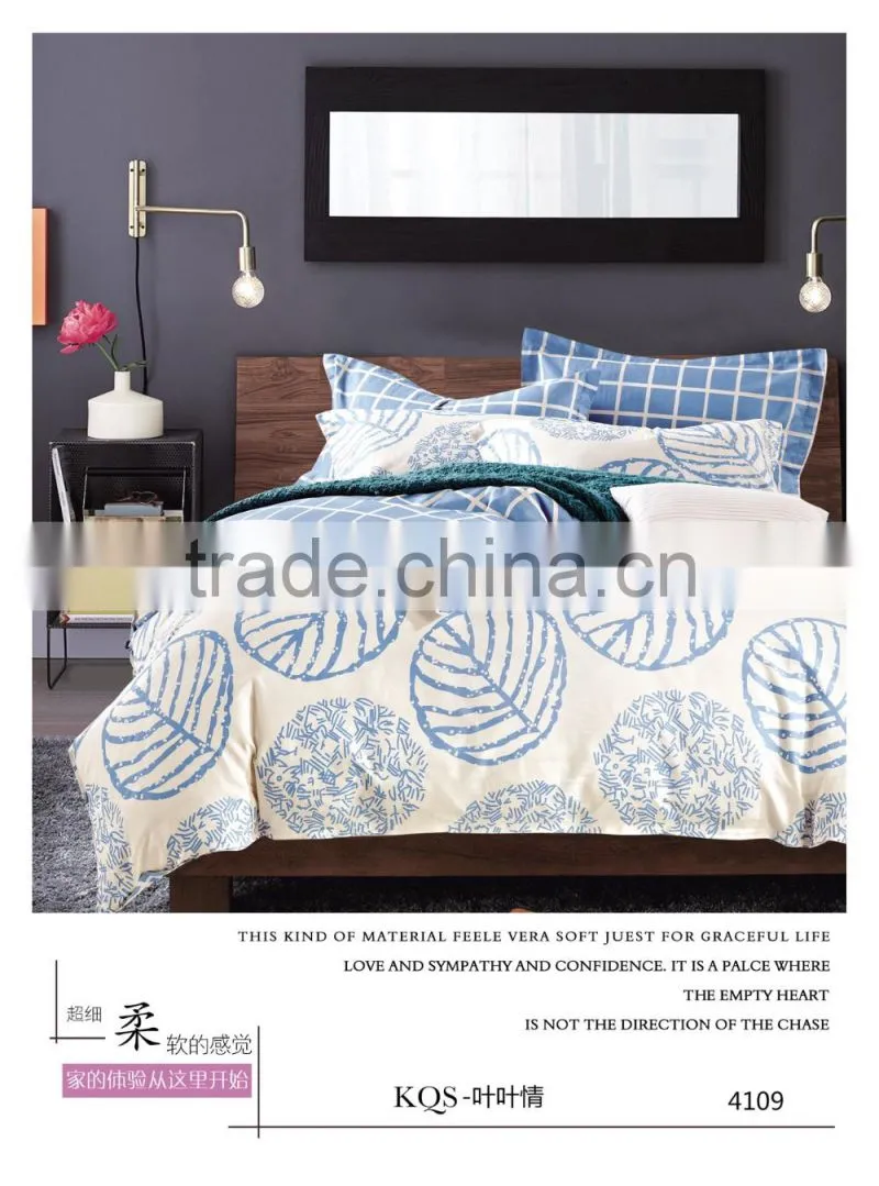 Wholesale Hotel cotton 200TC printing Bedsheet Set for family inn