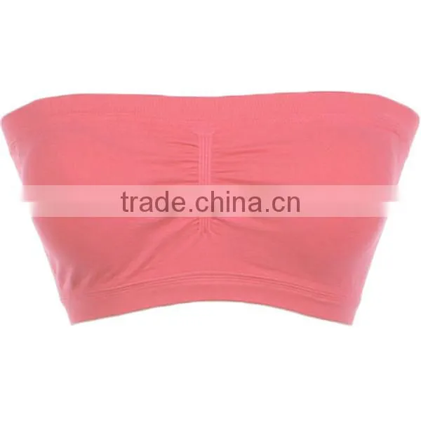 Seamless Spandex Layering PADDED BRA BANDEAU Crop Tube Top Strapless ONE SIZE-2