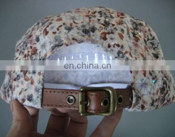 Hot sale flat brim custom floral private label hat