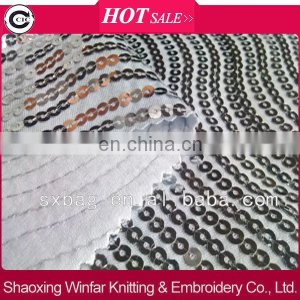 sequin cotton embroidery fabric for lady dress garment