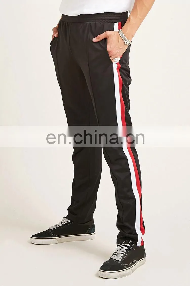 Wholesale Custom Comfortable Men Stripe-Trim Track Pants