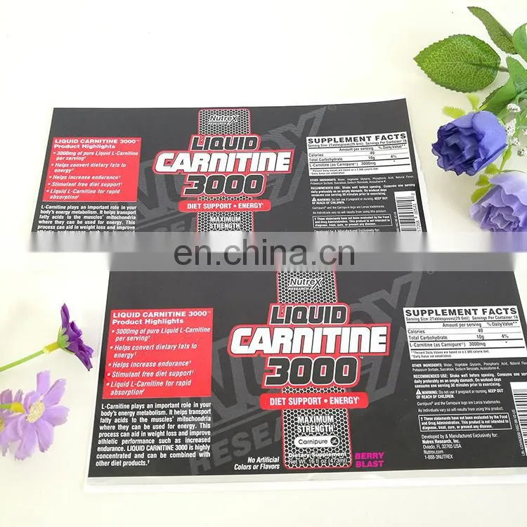 Customized liquid label adhesive energy drink waterproof sticker with full color printing