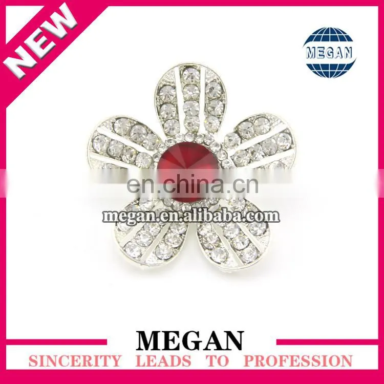 Charming crystal rhinestone big gold and silver plated acrylic button for wedding invitation