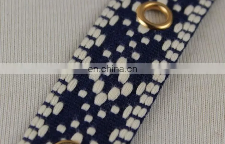 Wholesale polyester jacquard ethnic eyelet ribbon trim