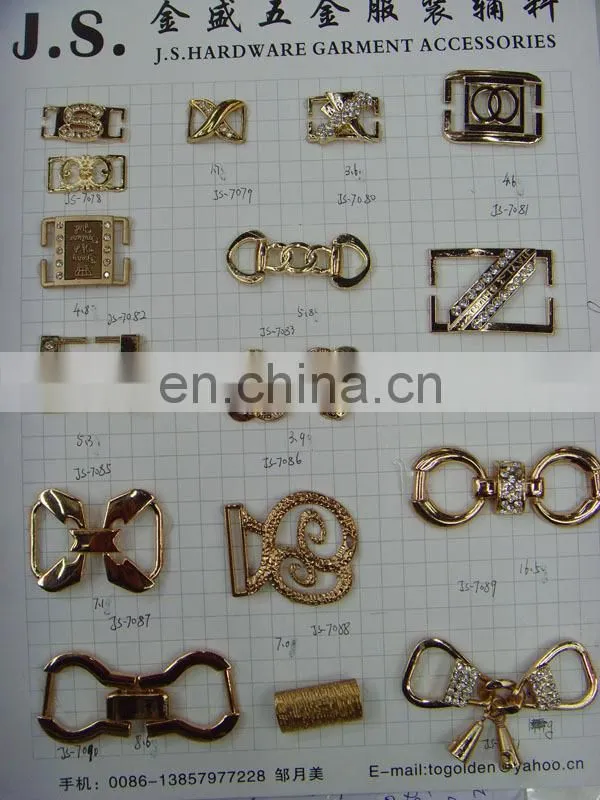 Fashion metal garment accesories rhinestone buckle on bags or shoes