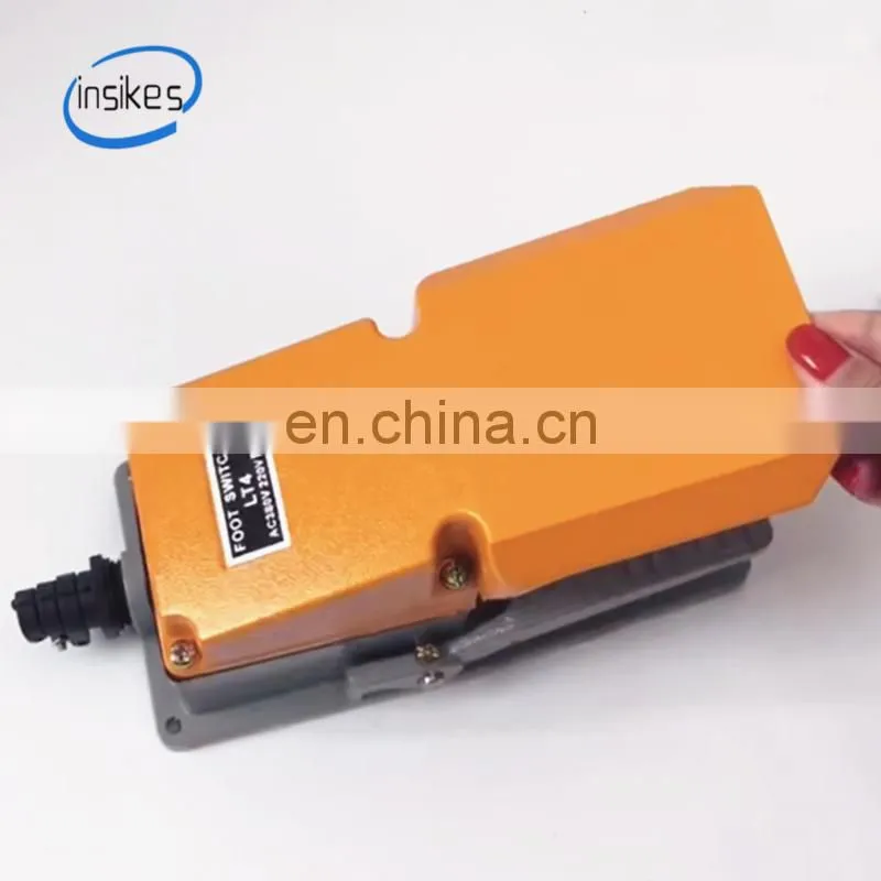 Thick aluminum shell machine pedal switch LT4 self-resetting pedal foot switch silver contact
