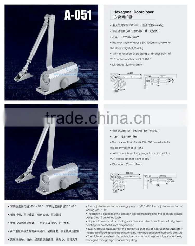 wholesale low price 2 stall speed door closure for CE Certificate A051