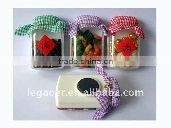 Country Souvenir Fridge Magnet, Liquid Sand Timer Sticker