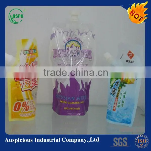 Factory direct sale clear drink stand up spout pouch