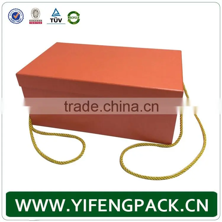 custom cardboard paper gift box with handle/cardboard carrying box with handle