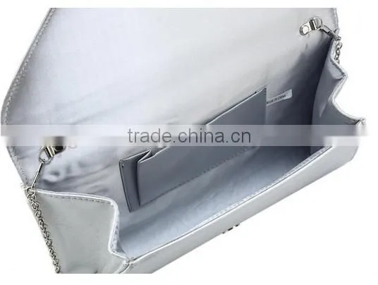 fashion real leather party clutch with sling genuine leather messenger clutch for women single color small shoulder bag for girl