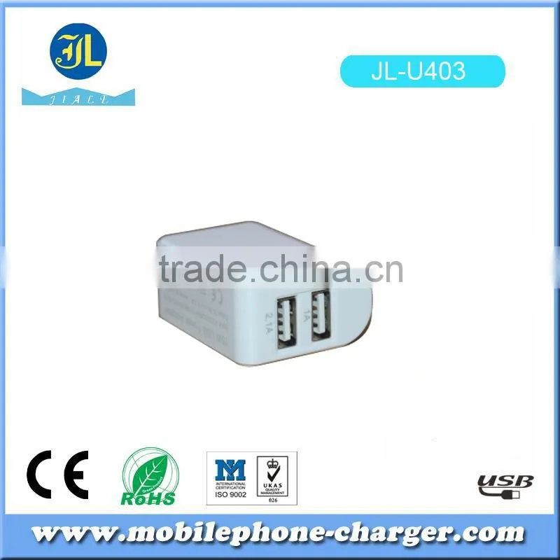 New product usb power adapter mobile phone chargers dual usb wall charger made in China