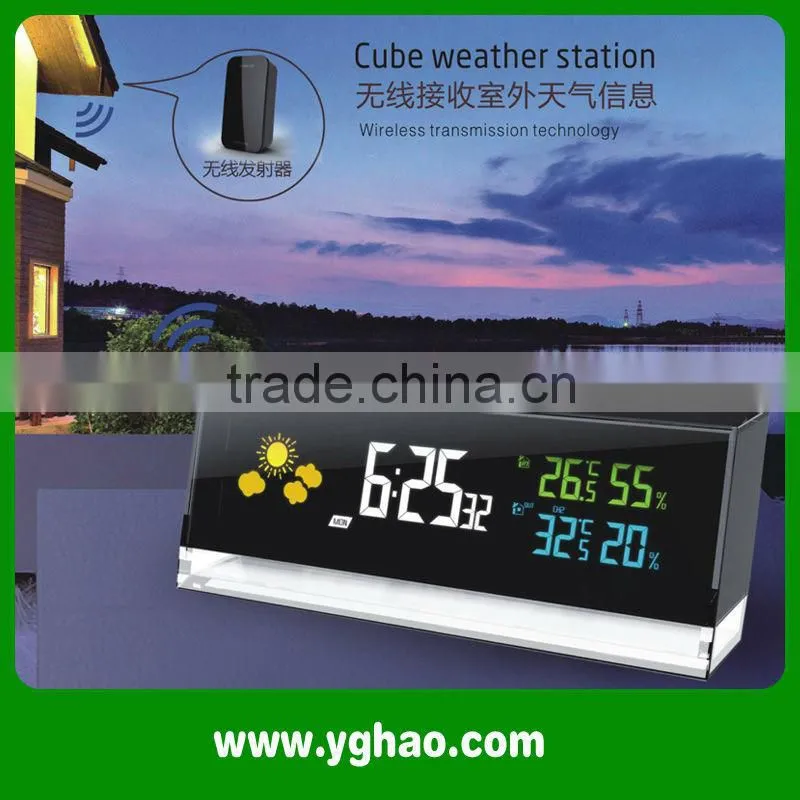 LCD Digital Clock Weather Station with Indoor and Outdoor Temperature, Humidity Function