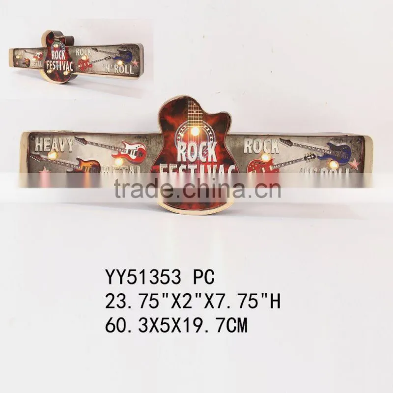 Rock festival vintage embossed LED tin sign for wall decor, factory metal wall plaque