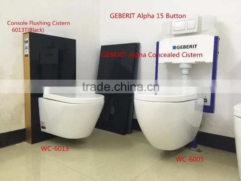 Wall hung Toilet P-trap 180mm Round WC Pan for Concealed Cistern or Console Flushing Cistern WATERMARK WC-6005