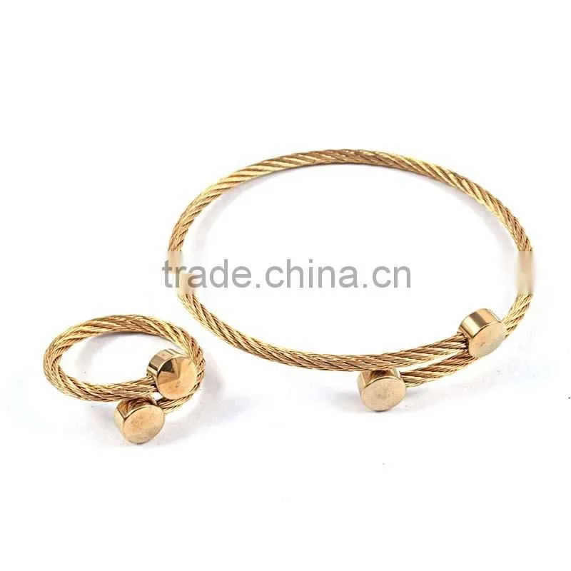 2016 hot new arrivals bangles stainless steel wire bangle bracelet jewelry sets 2016