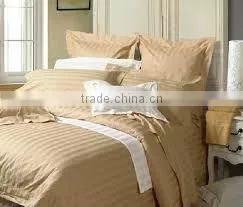 Hotel bedding set solid or white color 100% cotton stripe fabric