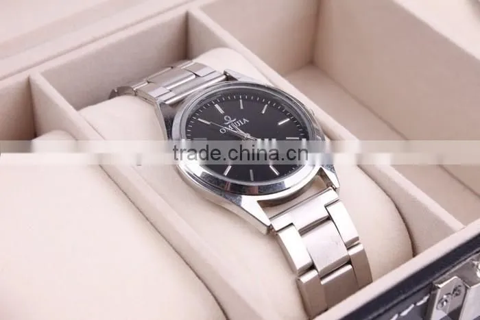 W806-2 2 Slot Double Grid Wholesale PU Leather Watch Packaging Display Box