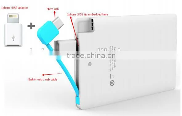 Credit card Power bank 4000mah made in China