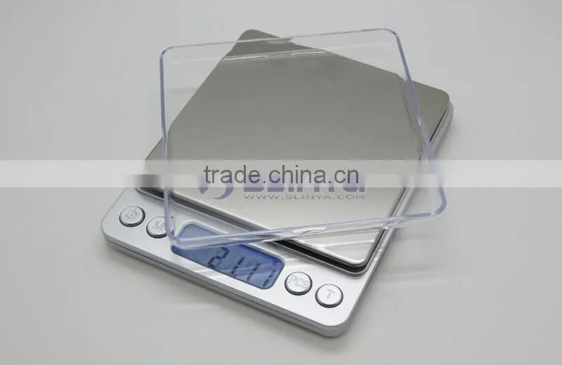 60 Second Auto Off 2000g 10cm x 10cm Square Metal Tray I2000 Kitchen Scale