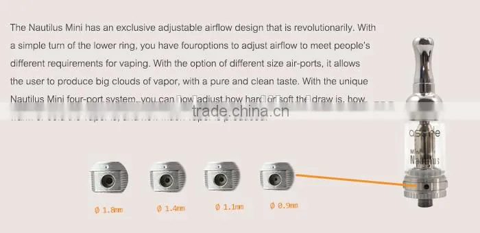 100% original genuine with aspire letter of authorization supplier aspire mini nautilus with high quality