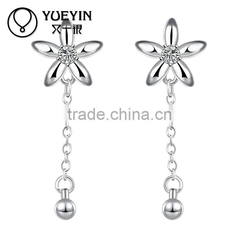 Newest fashion style with diamond silver plated earring